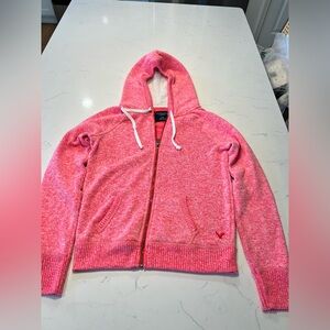 American Eagle Outfitters Fleece Lined Full Zip Hoodie Bright Pink. Size M